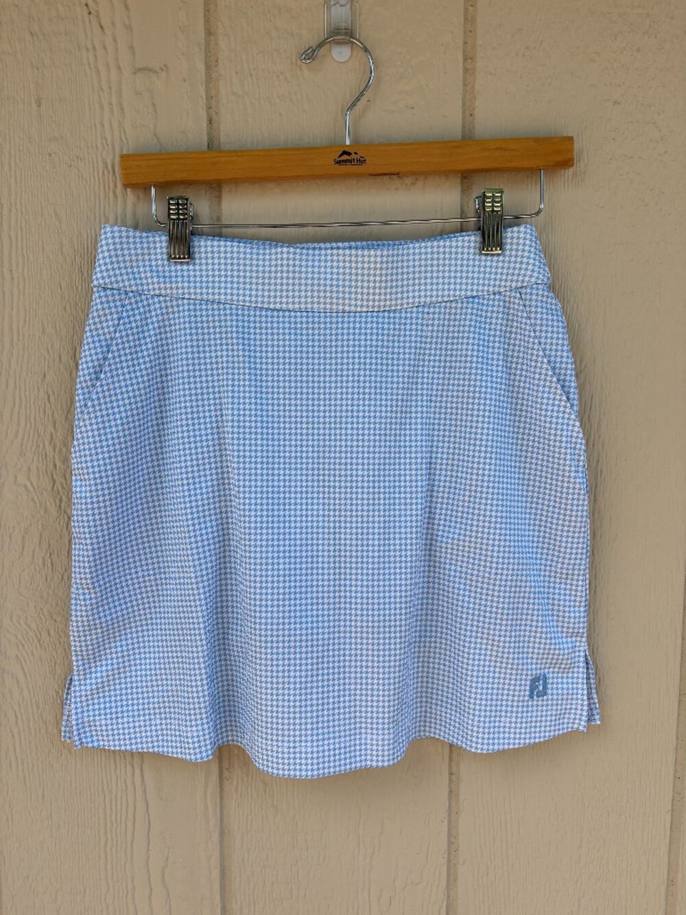 FootJoy Golf Houndstooth Skort Women's Small Blue White Sporty Preppy Summer - Picture 3 of 11